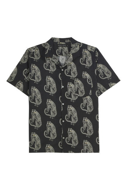 Cuban Tiger Print Pajama Shirt